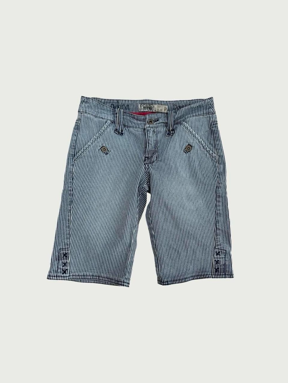 Low Rise Pinstripe Bermuda Shorts